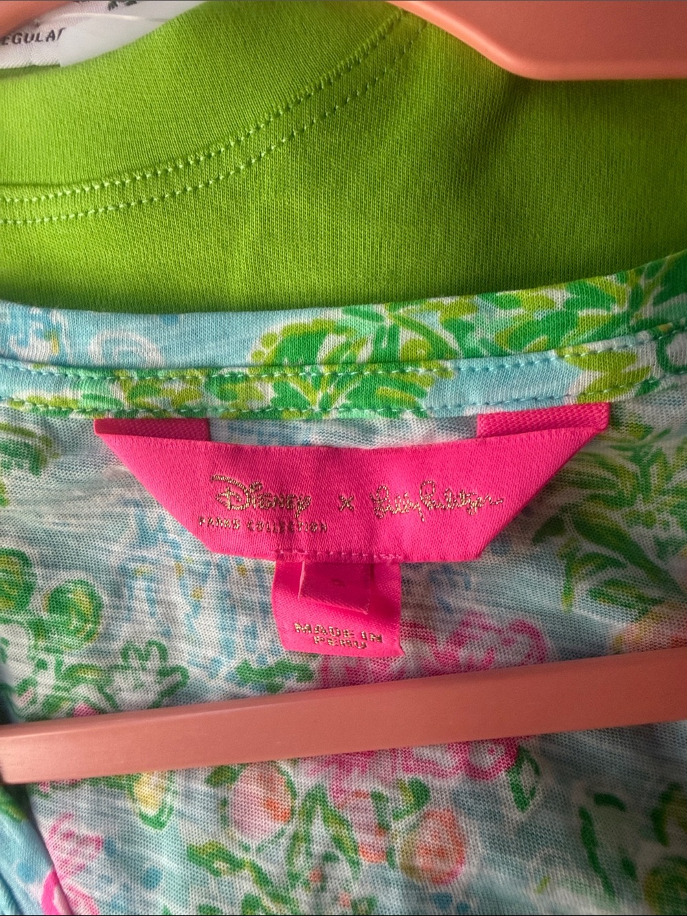 Lilly Pulitzer Light Blue V-Neck Tropical Floral Tee - Picture 3 of 5